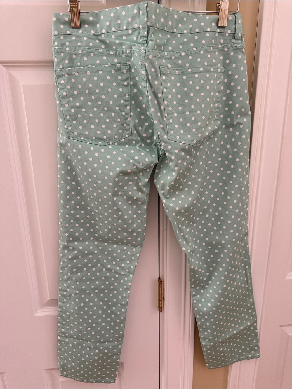 J. Crew Mint Green Polka Dot Jeans - Picture 3 of 3